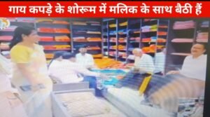 gau mata in cloth shop chhattisgarh