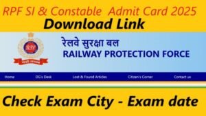 How to Download RPF SI Admit Card