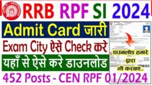 How to Download RPF SI Admit Card